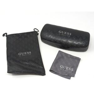 Guess‎ By Marciano Black Leather Hard Shell Sunglass Case Pouch & Cloth